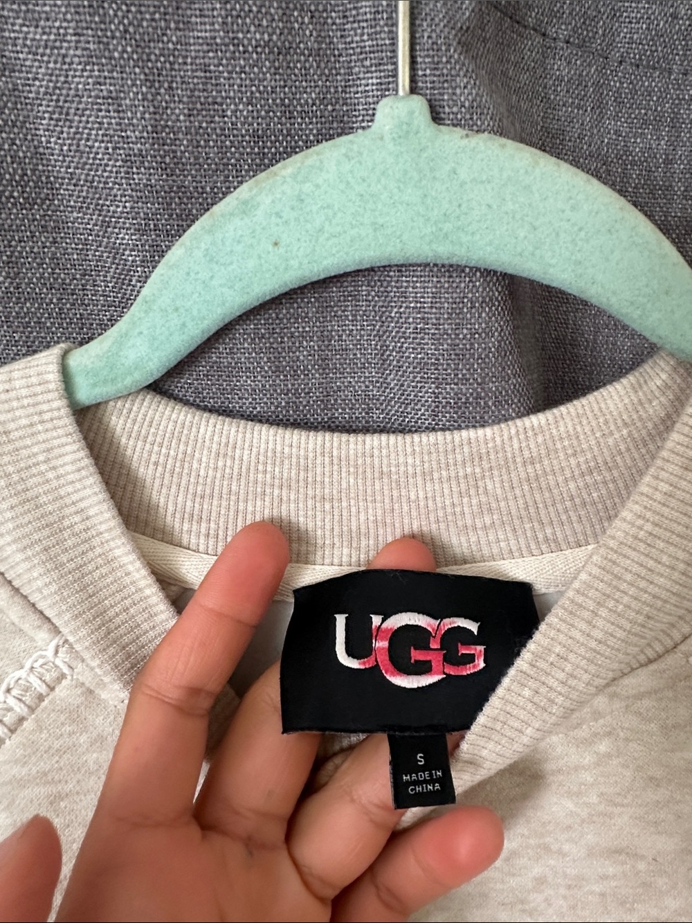 UGG Cream Ribbed Crewneck Sweatshirt - Picture 4 of 5